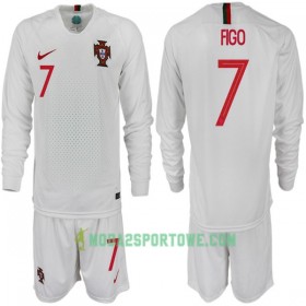 Koszulka Portugalia FIGO 7 Dziecięcy Mistrzostwa Świata 2018 Wyjazdowe Stroje Piłkarskie Długi Rękaw